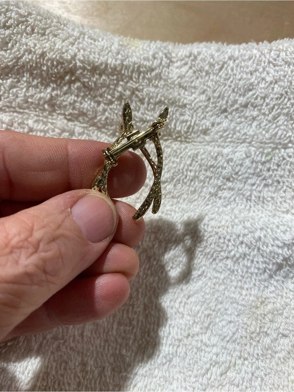 Gold Wishbone Ring with Emerald and Pearl Accent - Women's Jewelry (RR)